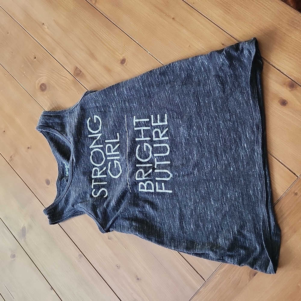 Bogo Girls 10-12 Dark Grey Tank Top cat & Jack strong girl